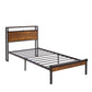 Platform Bed Frame With Wooden Headboard And Footboard, USB Liner - Furniture Home Direct