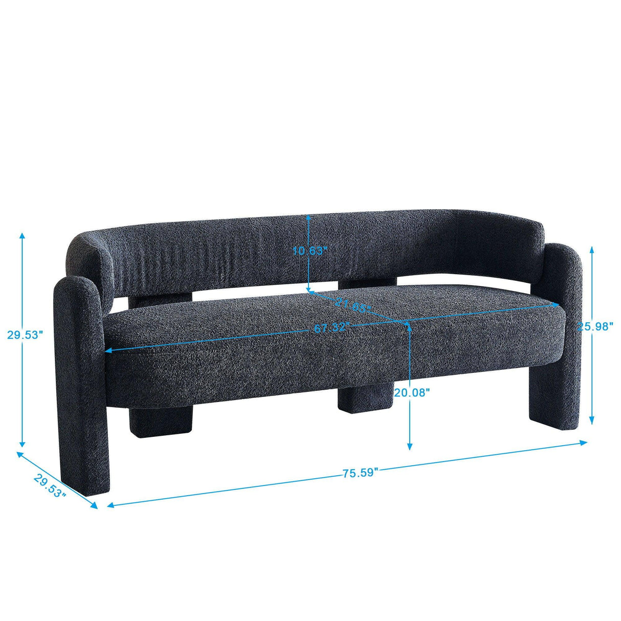 Boucle Upholstery Modern Sofa For Living Room - Furniture Home Direct