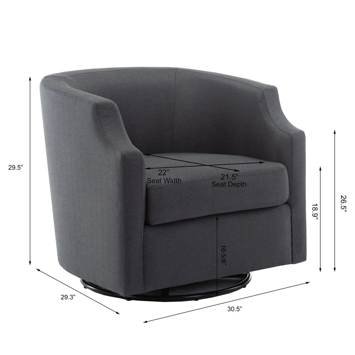 Isabelle - Swivel Glider Barrel Chair - Furniture Home Direct