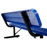 6' Outdoor Steel Bench With Backrest - Furniture Home Direct