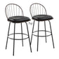 Riley - Claire Farmhouse Fixed Height Barstool With Swivel With Round Footrest (Set of 2) - Furniture Home Direct