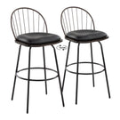 Riley - Claire Farmhouse Fixed Height Barstool With Swivel With Round Footrest (Set of 2) - Furniture Home Direct