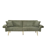 Luxury Corduroy Foldable Double Sofa Bed With Folding Armrests - Furniture Home Direct