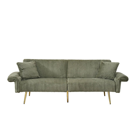 Luxury Corduroy Foldable Double Sofa Bed With Folding Armrests - Furniture Home Direct