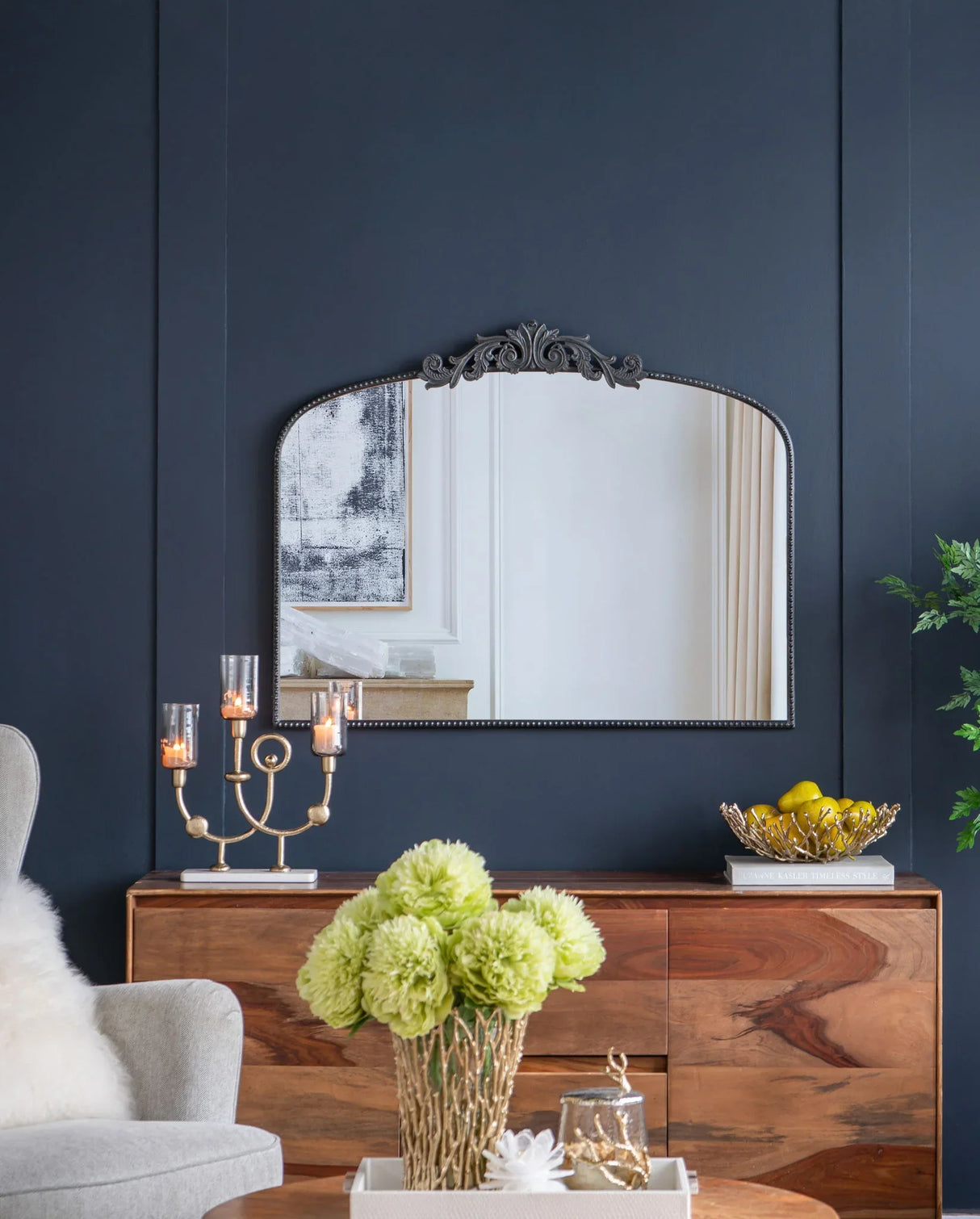 Arch Mirror, Baroque Inspired Wall Decor For Bathroom, Bedroom, Living Room - Furniture Home Direct