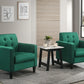 Hale - Velvet Armchairs And End Table Living Room (Set of 3) - Furniture Home Direct