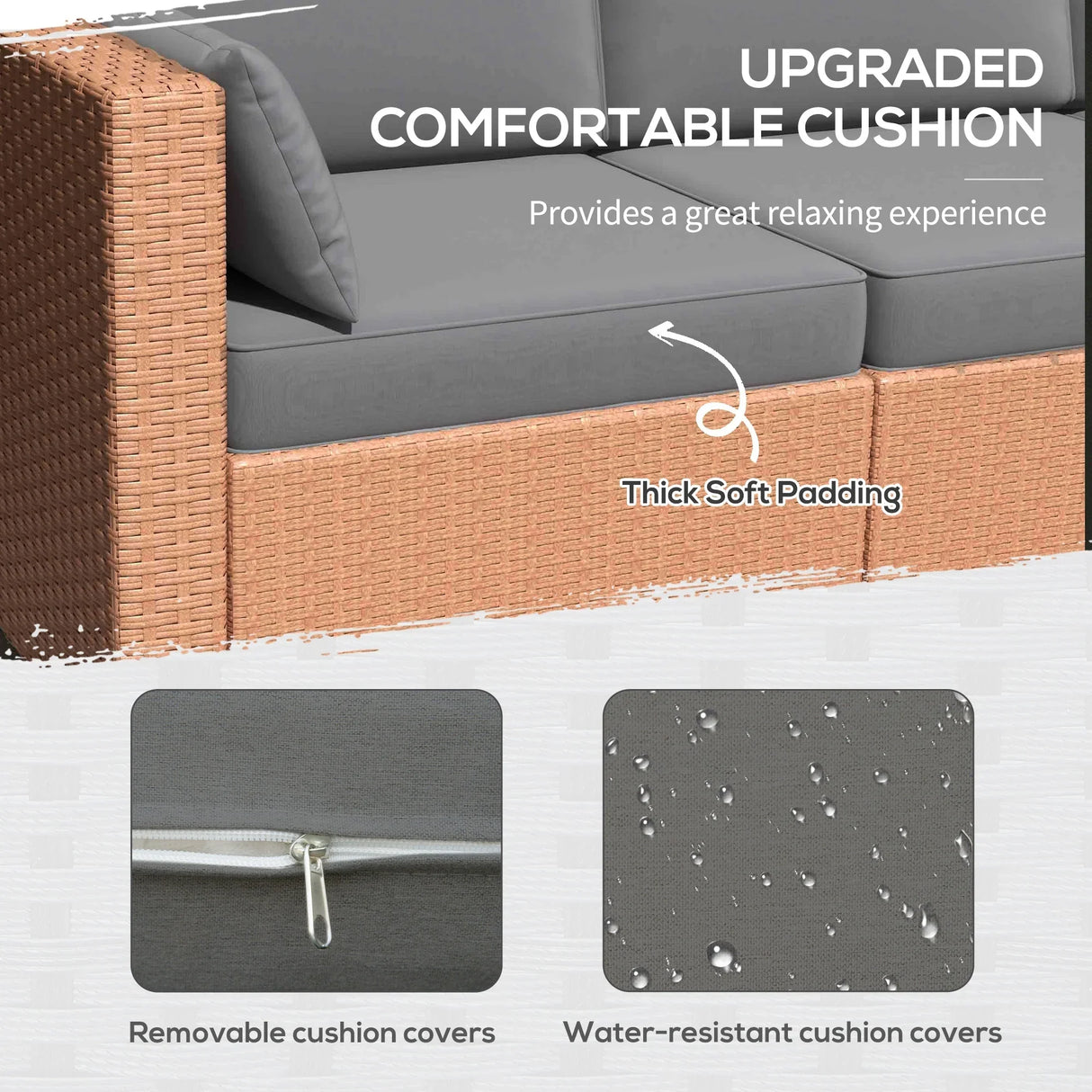 Outdoor Wicker Sofa - Gray - Furniture Home Direct
