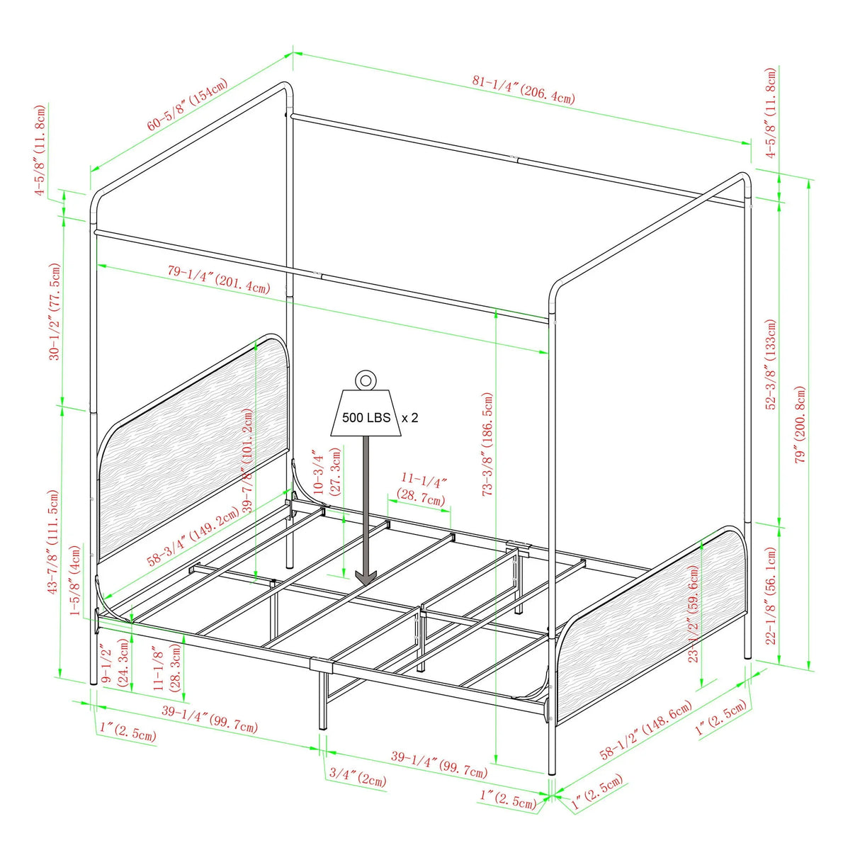 Modern Canopy Bed Frame - Furniture Home Direct