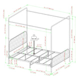 Modern Canopy Bed Frame - Furniture Home Direct