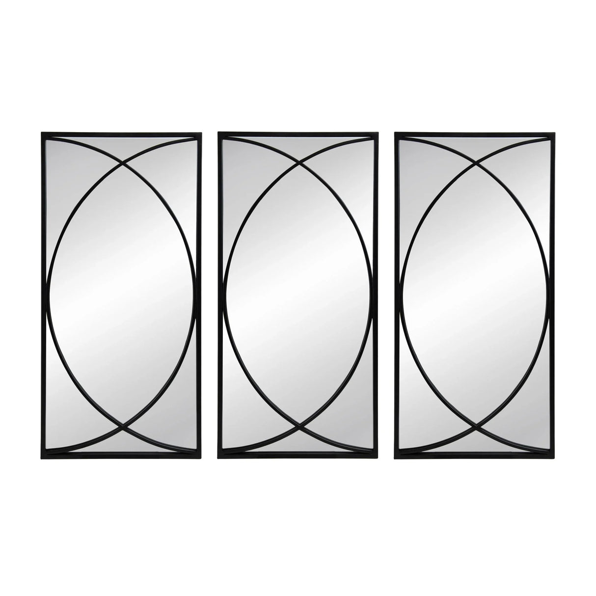 Rectangular Wall Mirrors With Frame, Home Decor For Living Room Bedroom Entryway - Black - Furniture Home Direct