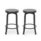 Modern Industrial Counter Stool Set With Swivel Function