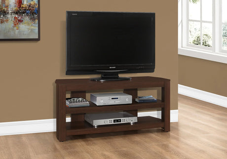 TV Stand, Console, Media Entertainment Center, Storage Shelves, Contemporary & Modern - Cherry - Furniture Home Direct