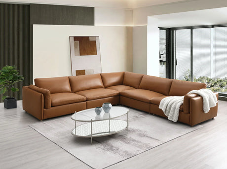 Brighton - Top Grain Leather Modular Sectional - Brown - Furniture Home Direct