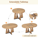 Dining Set Round Wood Table With Ladder Back Chairs Natural - Furniture Home Direct