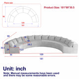 Modular Corduroy Curved Sectional With 12 Modular - Yellow - Furniture Home Direct