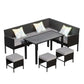7 Piece Outdoor Furniture Set Waterproof Cushions Glass Table - Furniture Home Direct