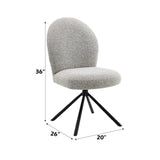 Lawton - Boucle Side Chair With Swivel (Set of 2) - Gray - Furniture Home Direct