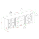 Modern Farmhouse 2 Door Glass Windowpane 70" TV Stand For 80" TVs - Furniture Home Direct