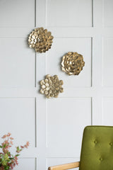 3 Piece Succulent Wall Plaque - Gold - Furniture Home Direct