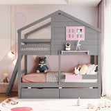 Bunk Bed With Playhouse Roof And Window - Furniture Home Direct