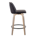 Toriano - Contemporary Fixed Height Counter Stool With Swivel & Round Footrest (Set of 2) - Furniture Home Direct