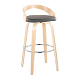 Grotto - Contemporary Fixed-Height Barstool With Swivel With Round Footrest (Set of 2) - Furniture Home Direct