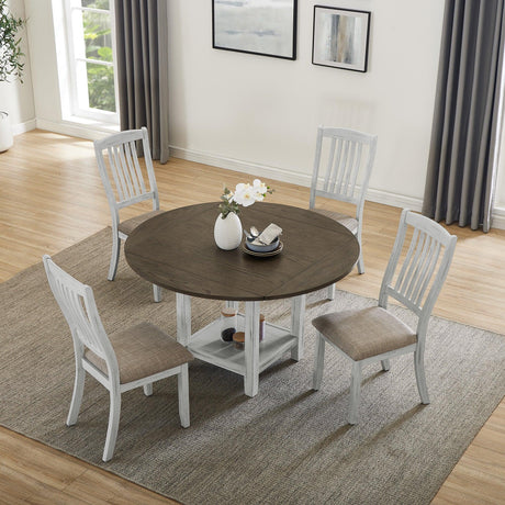 5 Piece DIning Set with Foldable Table - Furniture Home Direct
