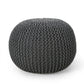 Bordeaux - Knitted Cotton Round Pouf, Versatile Ottoman And Floor Cushion - Furniture Home Direct
