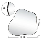 Cloud Shaped Metal Accent Wall Mirror - Black - Furniture Home Direct