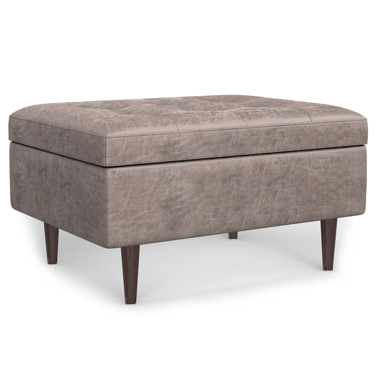 Shay - Large Square Coffee Table Storage Ottoman Mid-Century Style - Furniture Home Direct