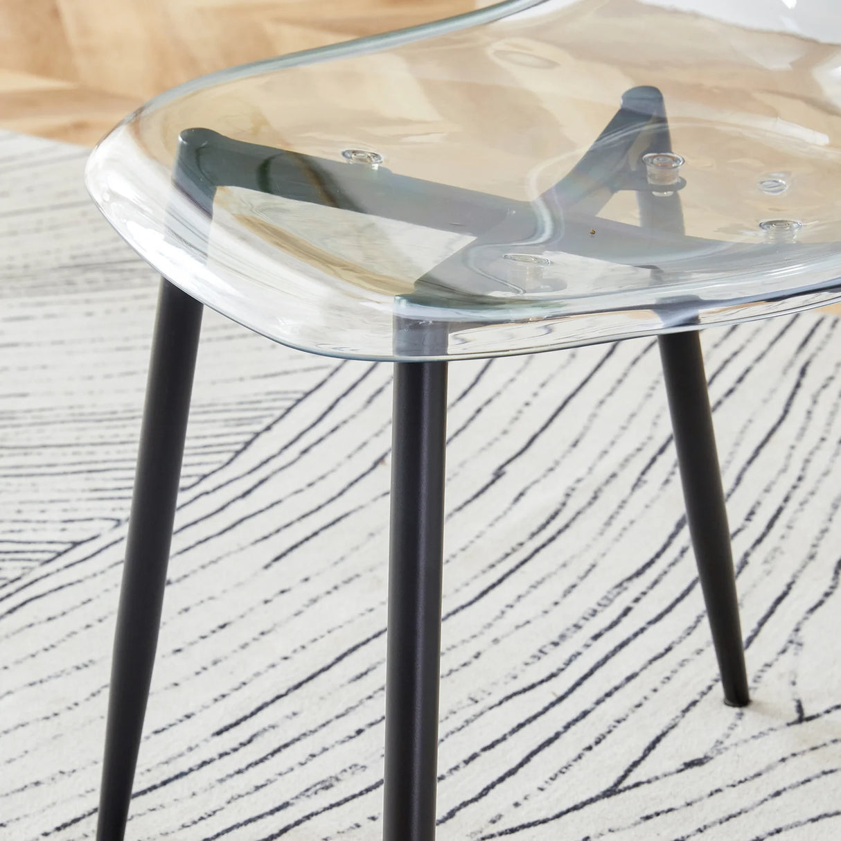 Dining Chairs Acrylic Modern Set 4 Pack Slim Clear - Furniture Home Direct