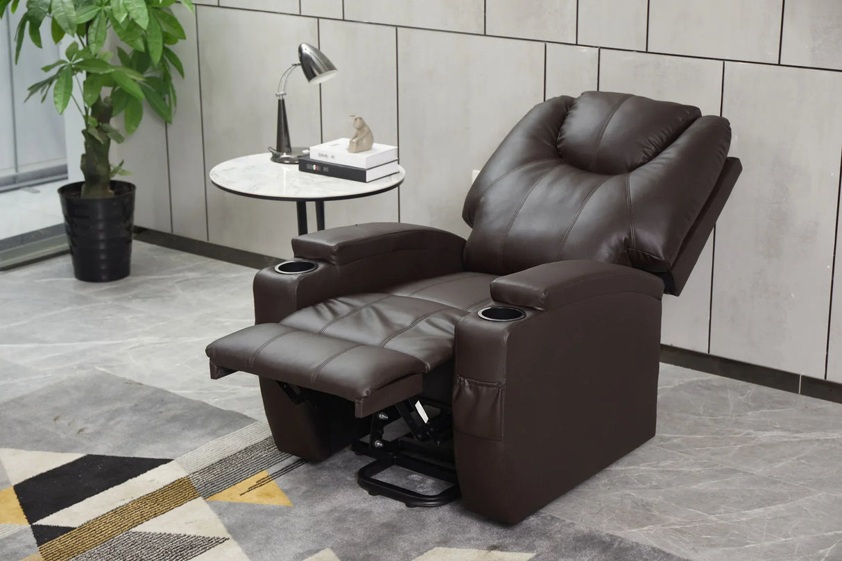 Modern Recliner Chair With Cup Holders, Remote Control - Furniture Home Direct
