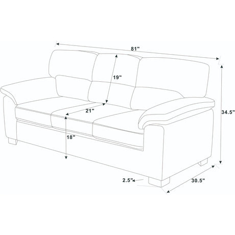 Vintage Inspired 3 Seat Sofa With Tufted Cushions - Furniture Home Direct