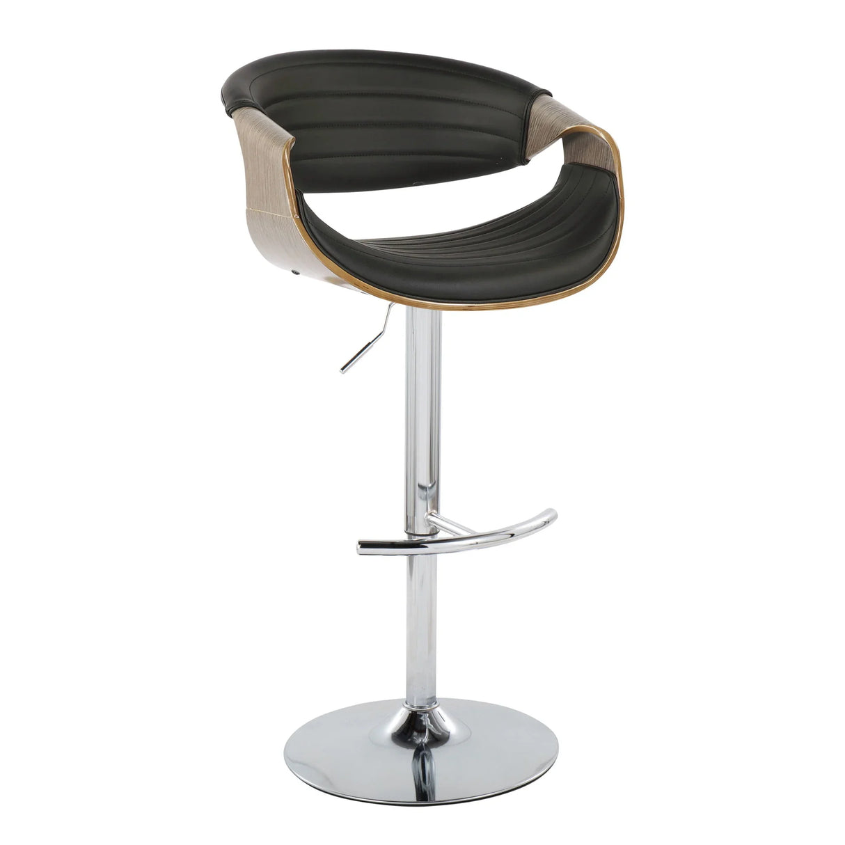 Symphony - Mid Century Modern Adjustable Barstool With Swivel & Rounded T Footrest (Set of 2) - Furniture Home Direct