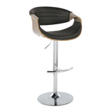 Symphony - Mid Century Modern Adjustable Barstool With Swivel & Rounded T Footrest (Set of 2) - Furniture Home Direct