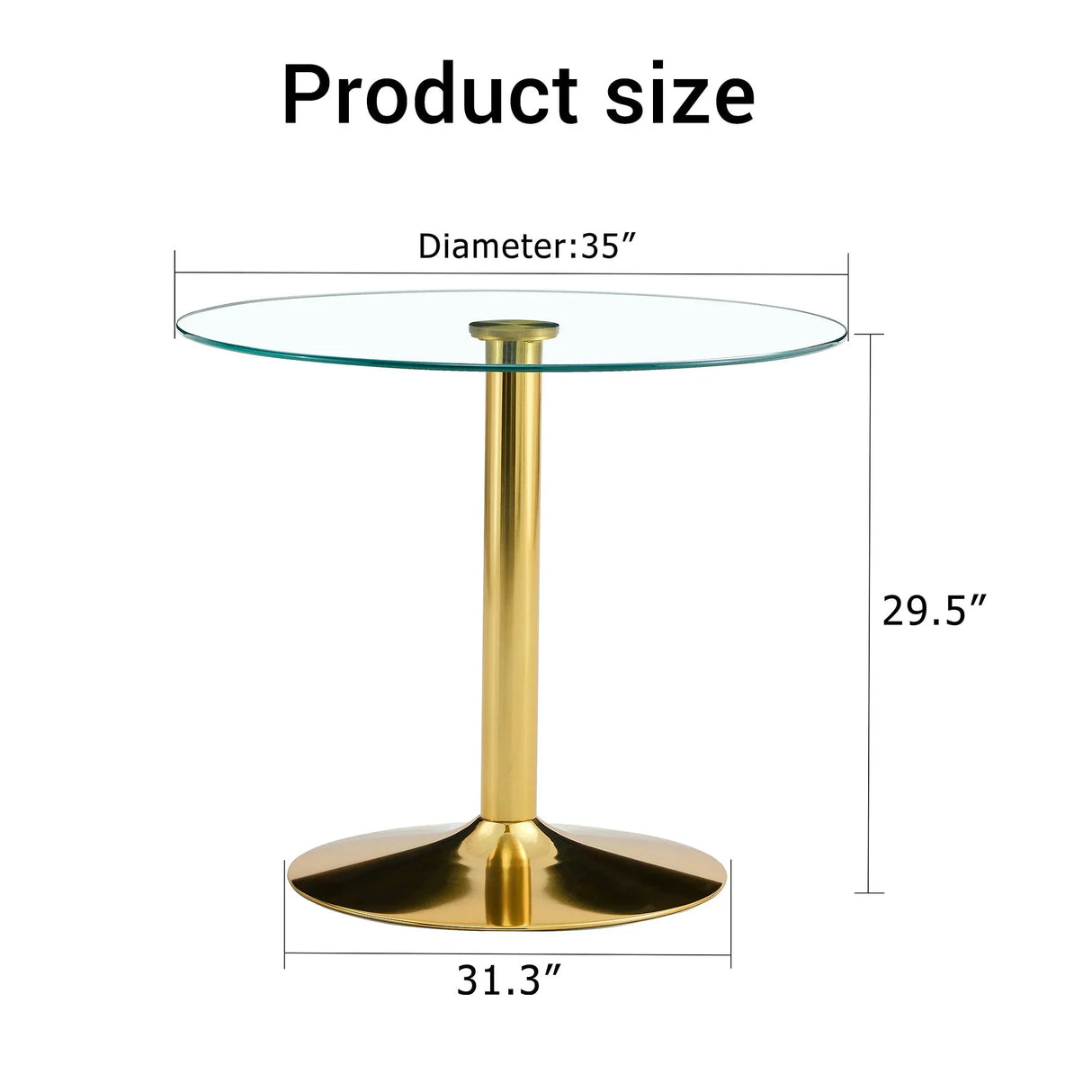 Modern Minimalist Round Dining Table With Glass Top - Furniture Home Direct
