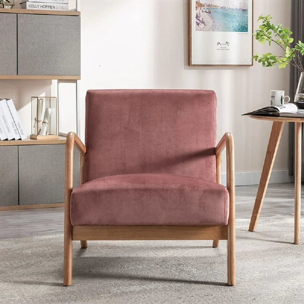 Classic Mid-Century Modern Accent Chairs, Open Framed Armchair With Cushioning - Furniture Home Direct