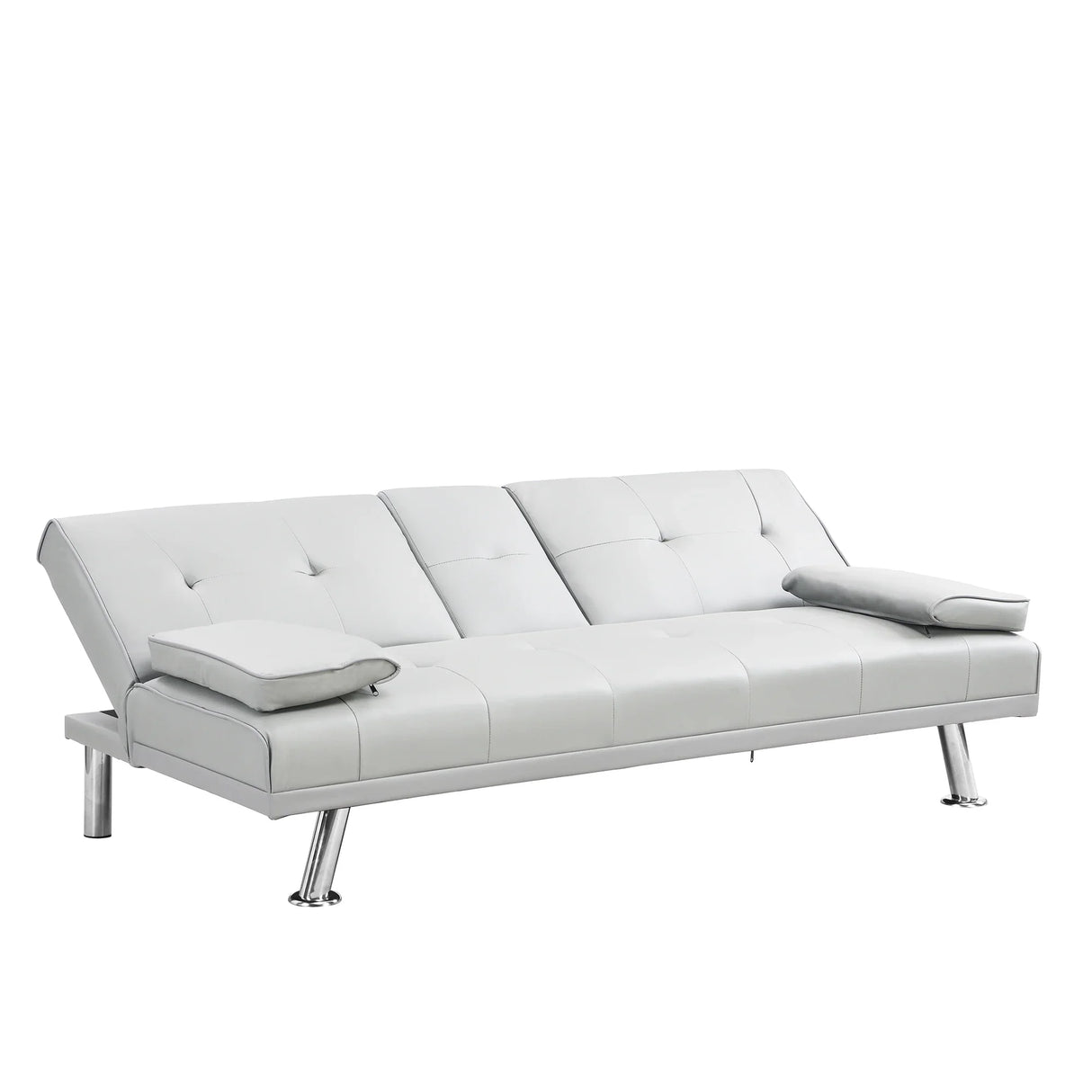 Sleeper Sofa with Armrest and Two Cup Holders - White - Furniture Home Direct