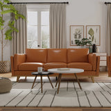 Modern Leather Sofa - Caramel - Furniture Home Direct