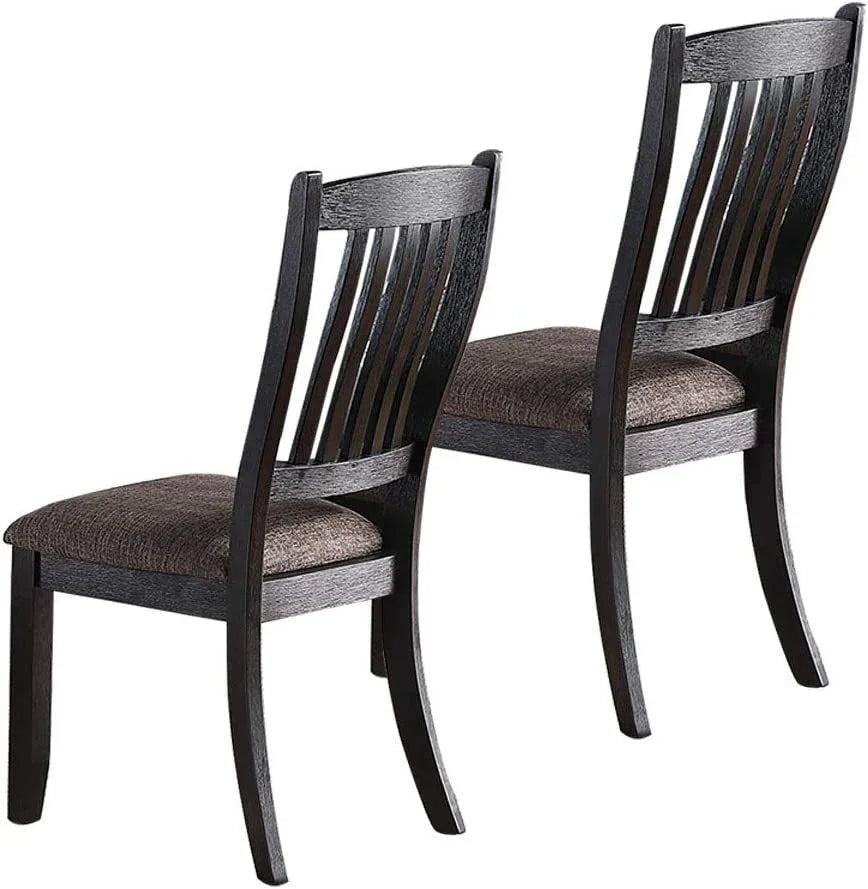 Dining Set Transitional Table With Shelf 6 Chairs Coffee - Furniture Home Direct