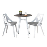 Clara Charlotte - 3 Piece Round Dinette Set Vintage With Rounded - Furniture Home Direct