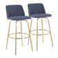 Toriano - Contemporary Fixed Height Barstool With Swivel With Round Footrest (Set of 2) - Furniture Home Direct
