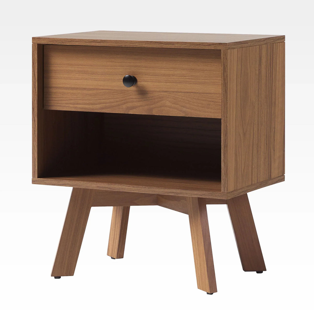 Mid-Century Modern Minimalist 1 Drawer Nightstand - Furniture Home Direct