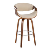 Curvini Mid - Century Modern Fixed Height Barstool With Swivel (Set of 2) - Furniture Home Direct