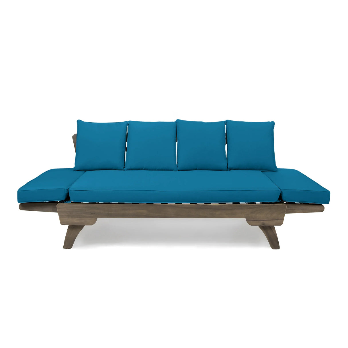 Outdoor Sofa With Wood Frame - Blue - Furniture Home Direct