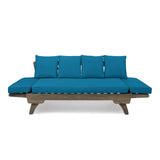 Outdoor Sofa With Wood Frame - Blue - Furniture Home Direct