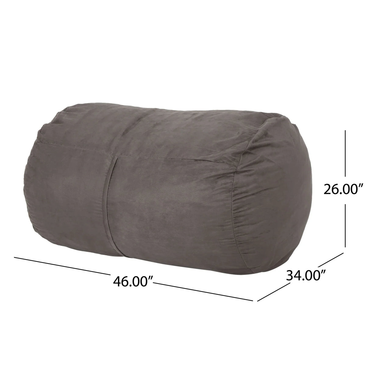 Michael - Modern Cylindrical Suede Bean Bag Chair - Furniture Home Direct