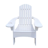 Outdoor Or Indoor Wood Adirondack Chair With An Hole To Hold Umbrella, On The Arm - Furniture Home Direct