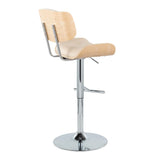 Lombardi - Contemporary Adjustable Barstool With Swivel With Straight T Footrest (Set of 2) - Furniture Home Direct