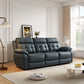 Genuine Leather Non Power Reclining Sofa With Drop Down Table, Stainless Steel Cupholders And Magazine Bag - Furniture Home Direct